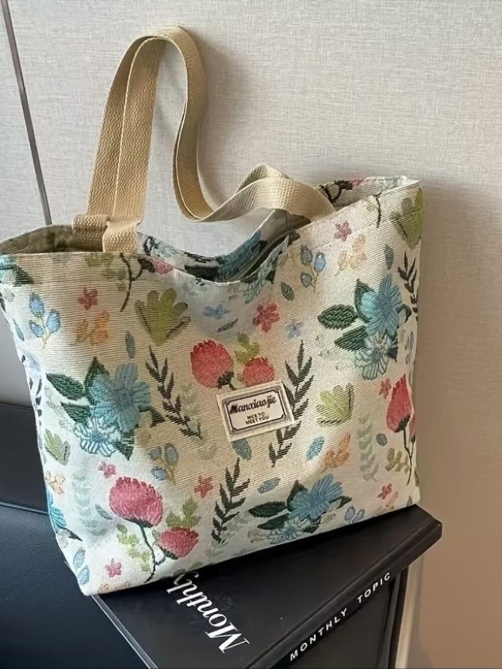 Floral Lightweight Canvas Tote Bag. New!
